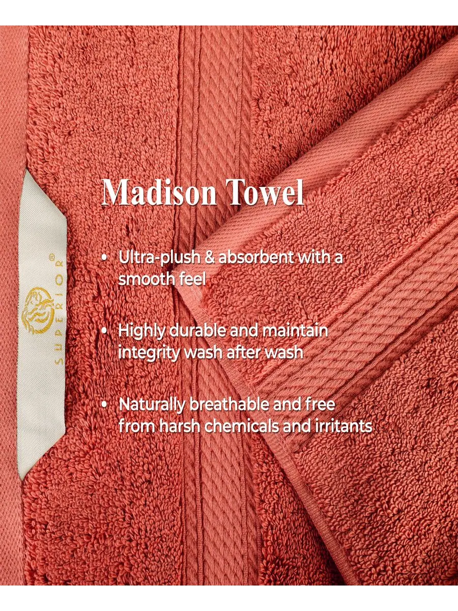 Набор полотенец из египетского хлопка, 10 предметов. Superior — изображение 11 из 17, коралл