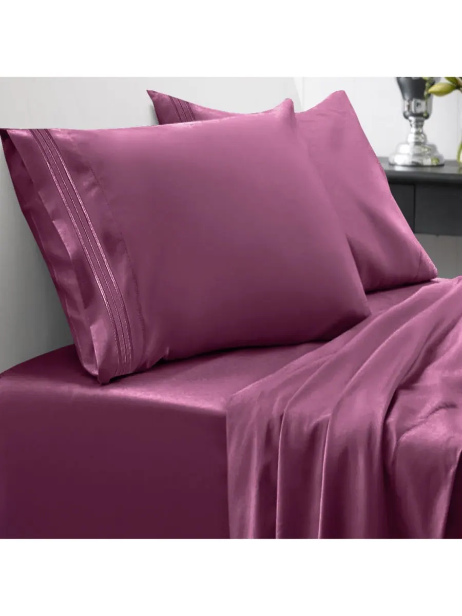 Комплект постельного белья из микрофибры, 4 предмета, размер «полный» Sweet Home Collection — изображение 1 из 2, фиолетовый