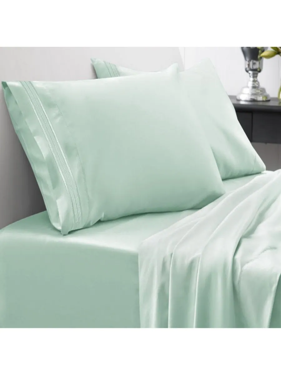 Комплект постельного белья из микрофибры, 4 предмета, размер King Sweet Home Collection — изображение 1 из 2, мята