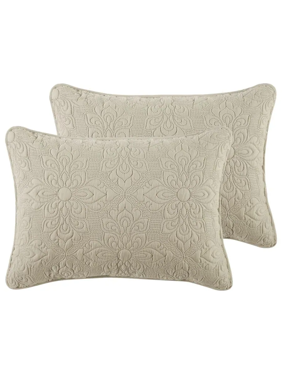 Комплект постельного белья Caroline Embossed из 3 предметов, размер Full/Queen Vcny Home — изображение 4 из 5, тауп