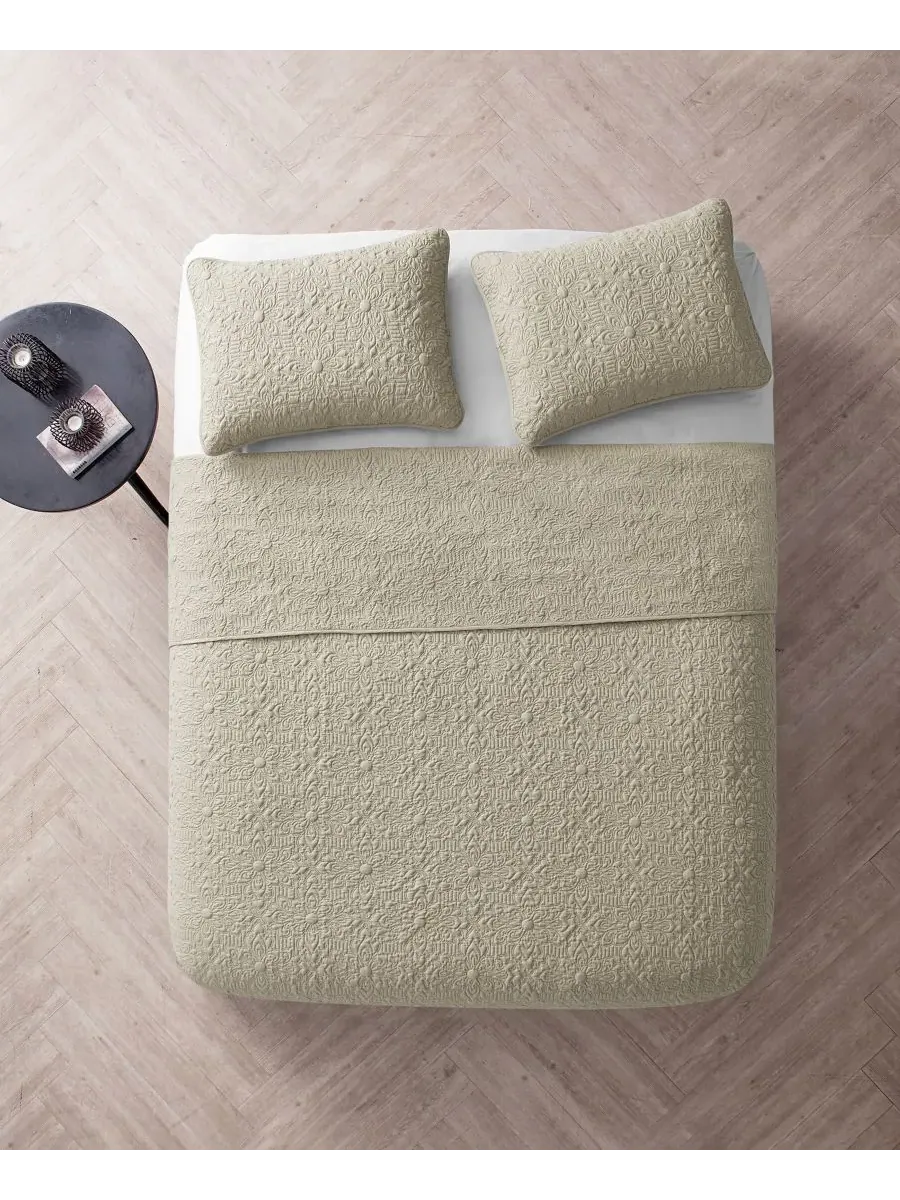 Комплект постельного белья Caroline Embossed из 3 предметов, размер Full/Queen Vcny Home — изображение 5 из 5, тауп