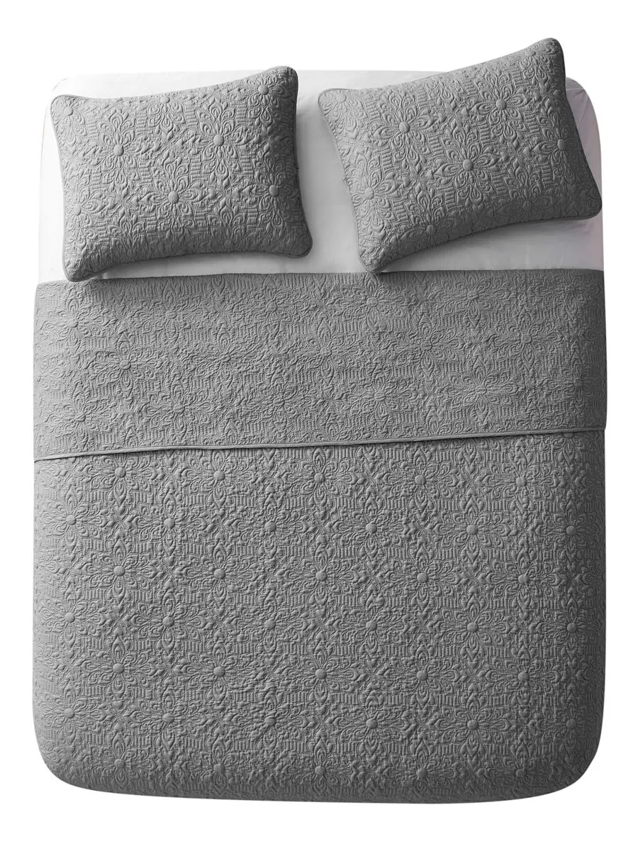 Комплект постельного белья caroline embossed из 3 предметов, размер full/queen VCNY Home — изображение 4 из 7, серый