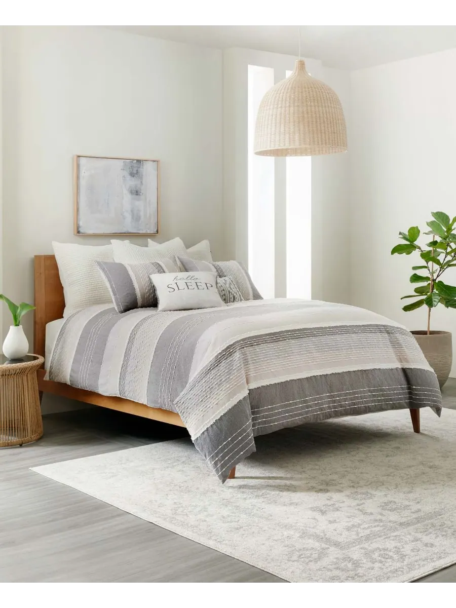 Комплект постельного белья santander textured из 3 предметов, размер full/queen. Levtex — изображение 3 из 3, серый