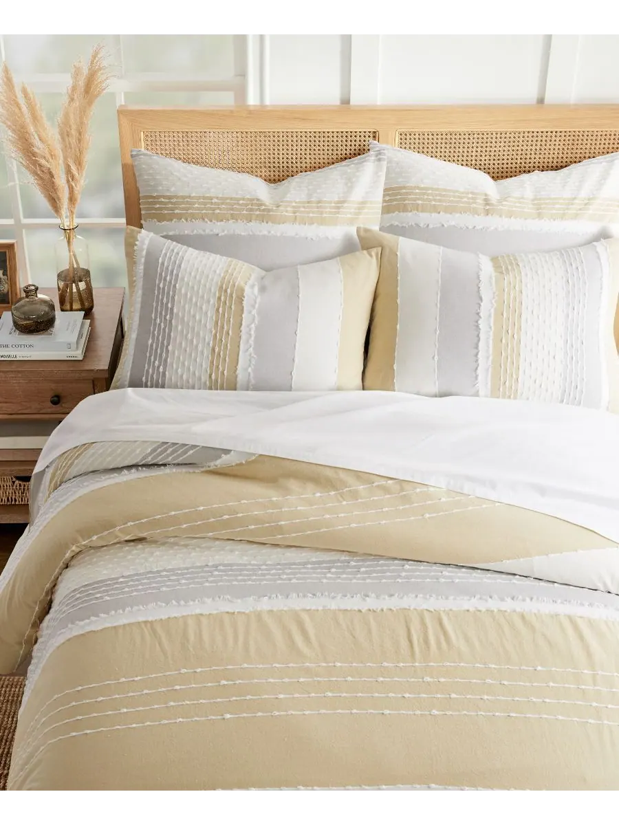 Комплект постельного белья santander textured из 3 предметов, размер full/queen. Levtex — изображение 9 из 10, охристый