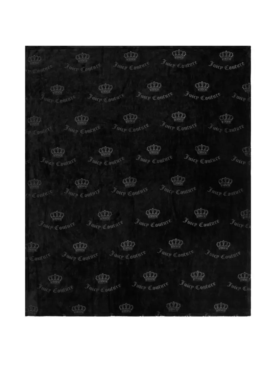 Мягкий плед большого размера с рельефным рисунком, 152 x 178 см Juicy Couture — изображение 4 из 6, черный
