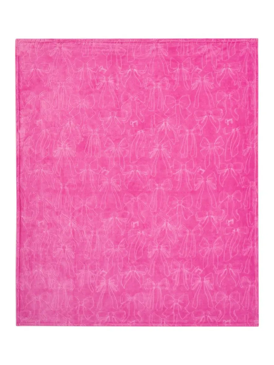 Мягкий плед большого размера с рельефным рисунком, 152 x 178 см Juicy Couture — изображение 4 из 6, розовый