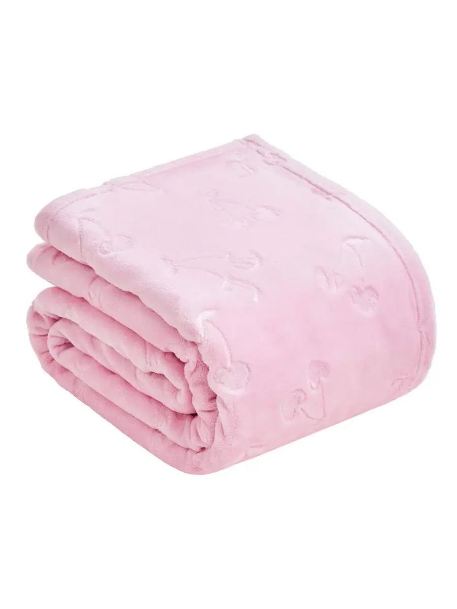 Мягкий плед большого размера с рельефным рисунком, 152 x 178 см Juicy Couture — изображение 5 из 6, вишневый