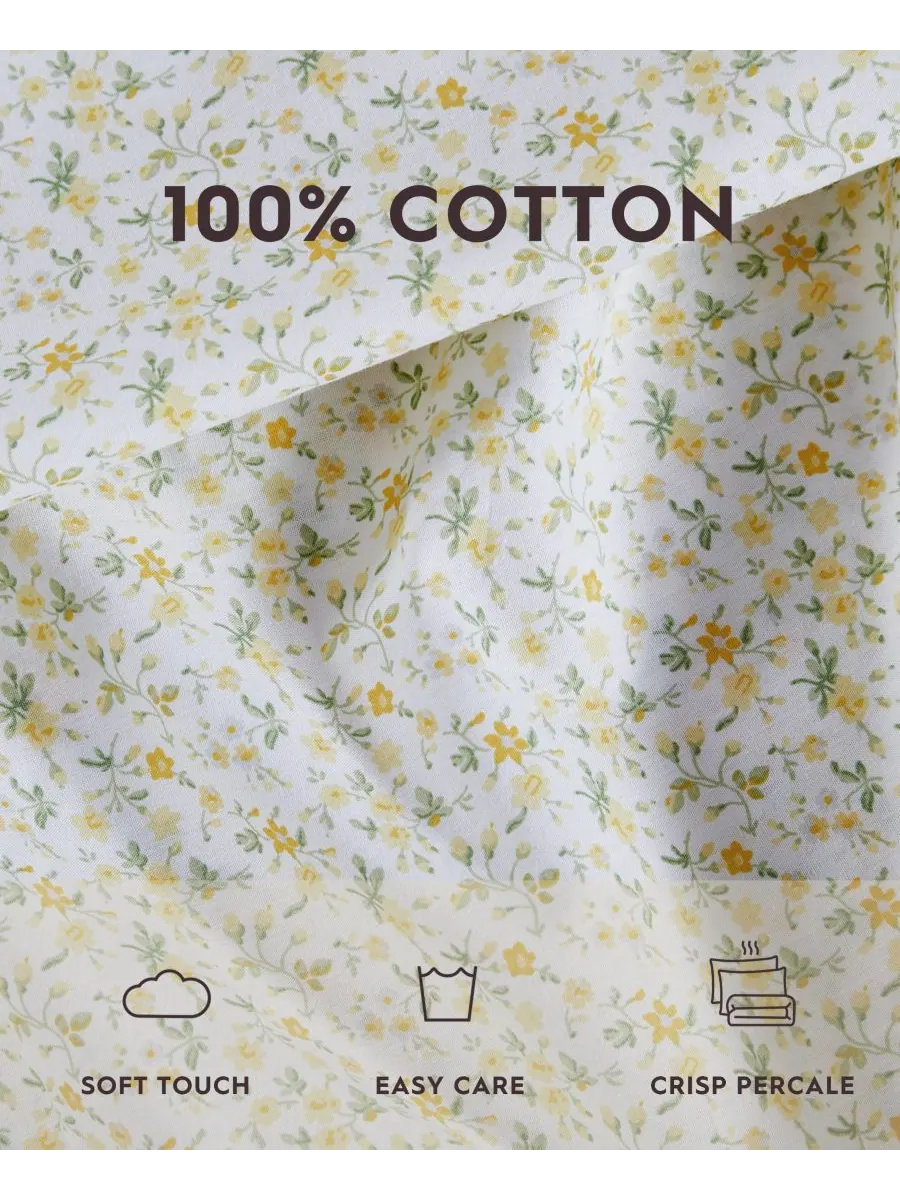 Комплект постельного белья из хлопкового перкаля, 3 предмета, размер Twin Laura Ashley, цвет evie — изображение 4 из 6
