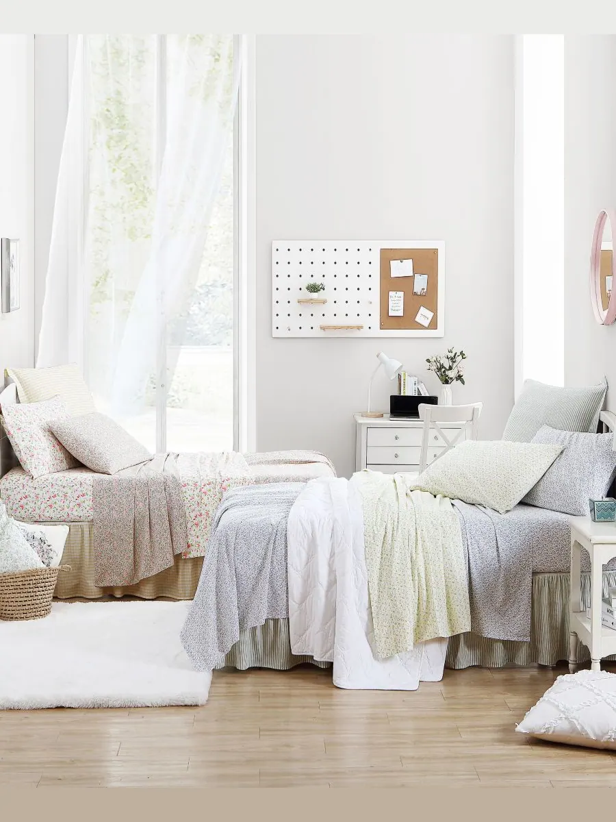 Комплект постельного белья из хлопкового перкаля, 3 предмета, размер Twin Laura Ashley — изображение 3 из 6, розовый