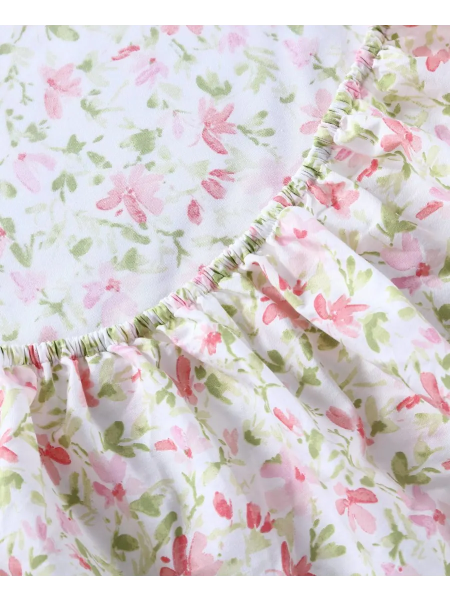 Комплект постельного белья из хлопкового перкаля, 3 предмета, размер Twin Laura Ashley — изображение 5 из 6, розовый