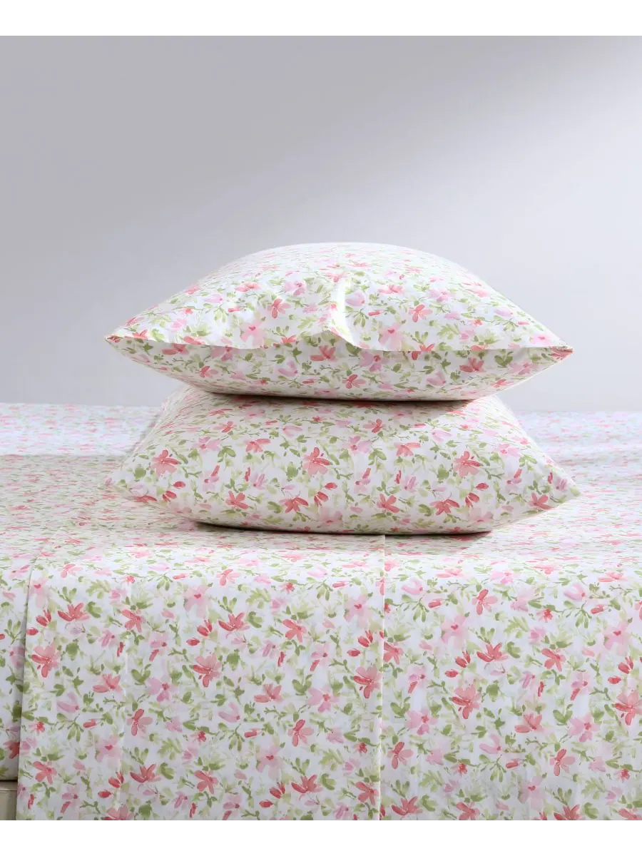 Комплект постельного белья из хлопкового перкаля, 3 предмета, размер Twin Laura Ashley — изображение 6 из 6, розовый