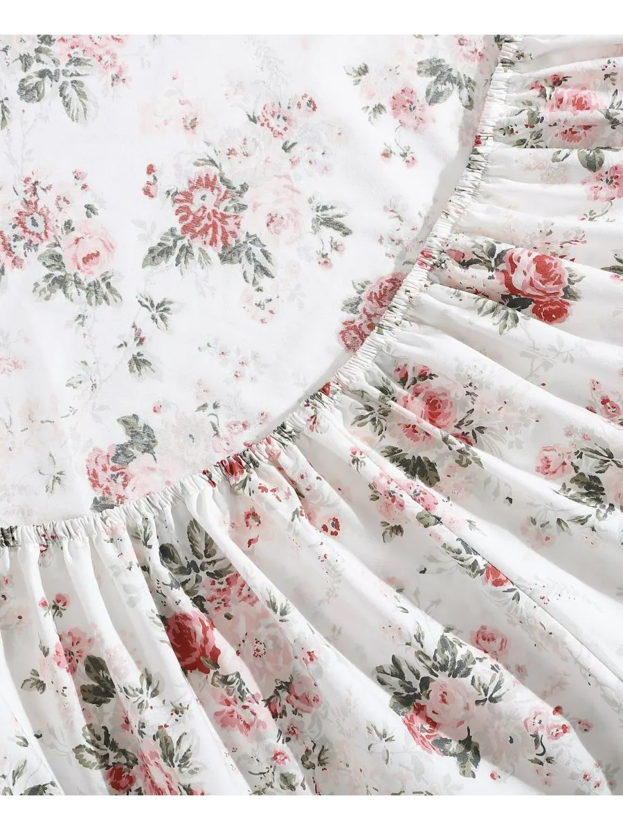 Комплект постельного белья из хлопкового перкаля, 4 предмета, размер King Laura Ashley — изображение 5 из 10, розовый розовый