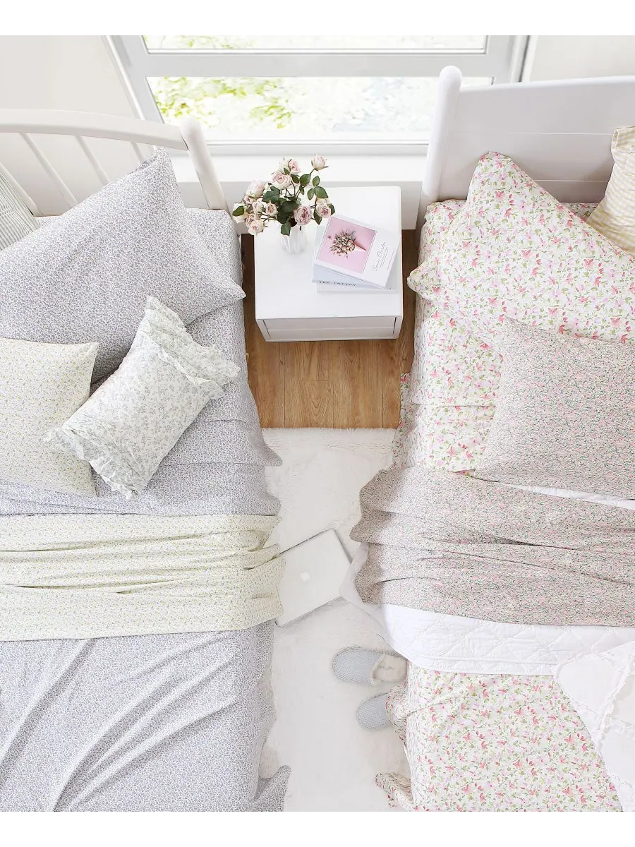 Комплект постельного белья из хлопкового перкаля, 4 предмета, размер King Laura Ashley — изображение 3 из 10, розовый