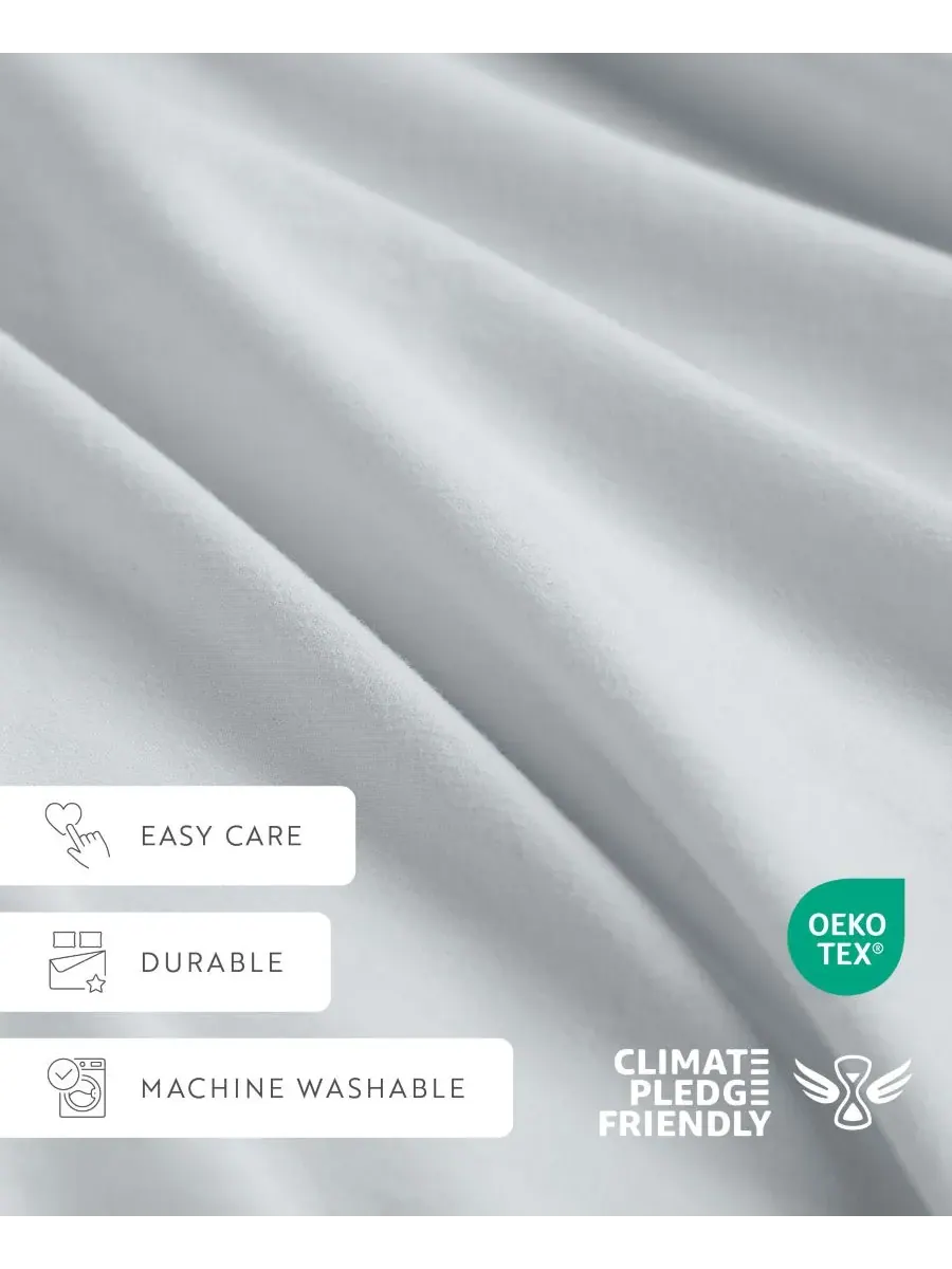 Комплект постельного белья из ультрамягкого перкалевого хлопка, 4 предмета, размер «полуторный» — изображение 9 из 10, синий