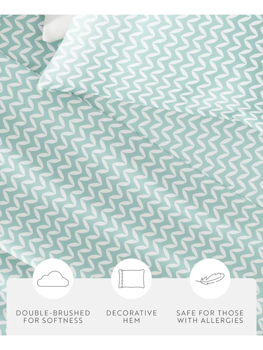 Комплект постельного белья Farmhouse Chic Premium Ultra Soft Pattern из 4 предметов, размер King — изображение 7 из 10