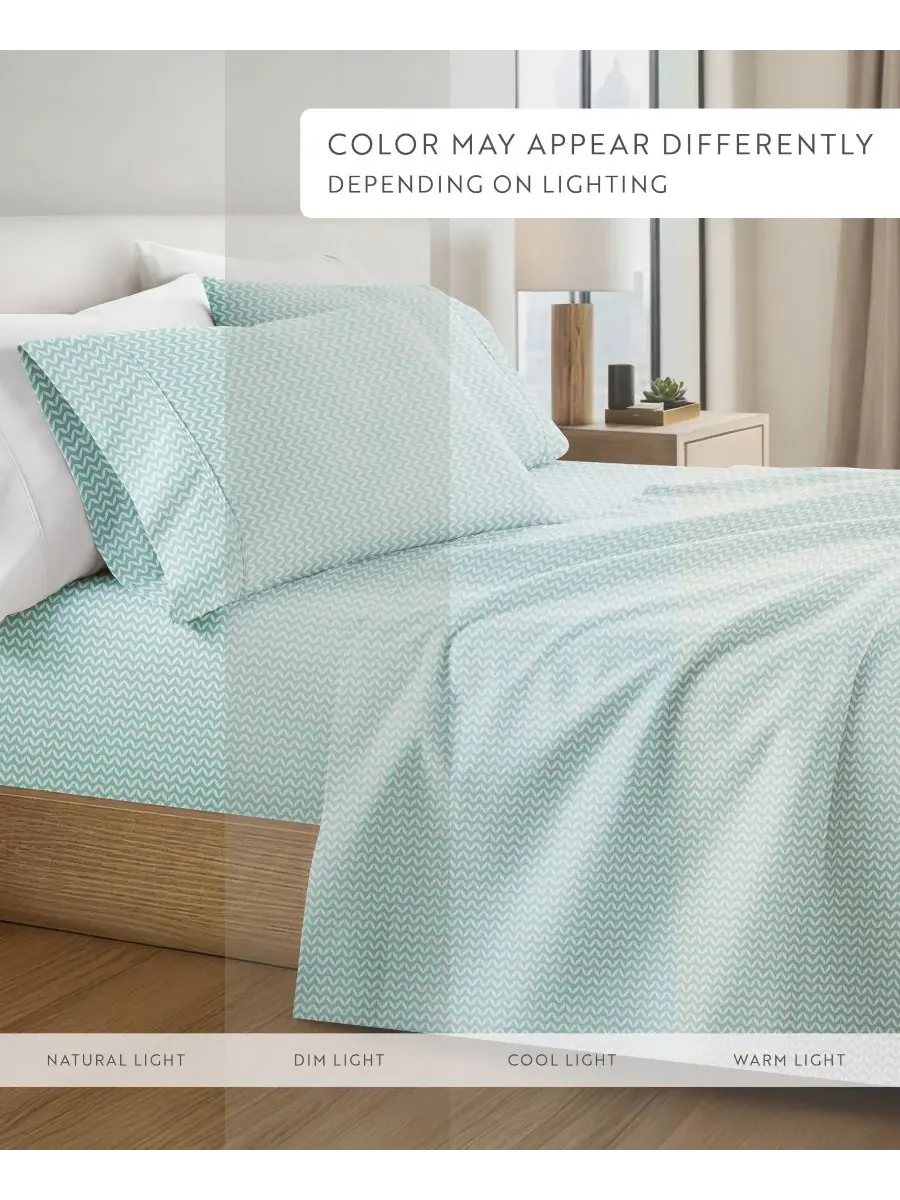 Комплект постельного белья Farmhouse Chic Premium Ultra Soft Pattern из 4 предметов, размер King — изображение 10 из 10