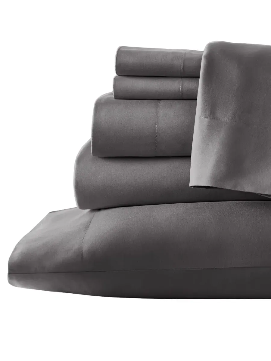 Комплект постельного белья из микрофибры, 6 предметов, King, No-Slip Southshore Fine Linens — изображение 1 из 5, серый