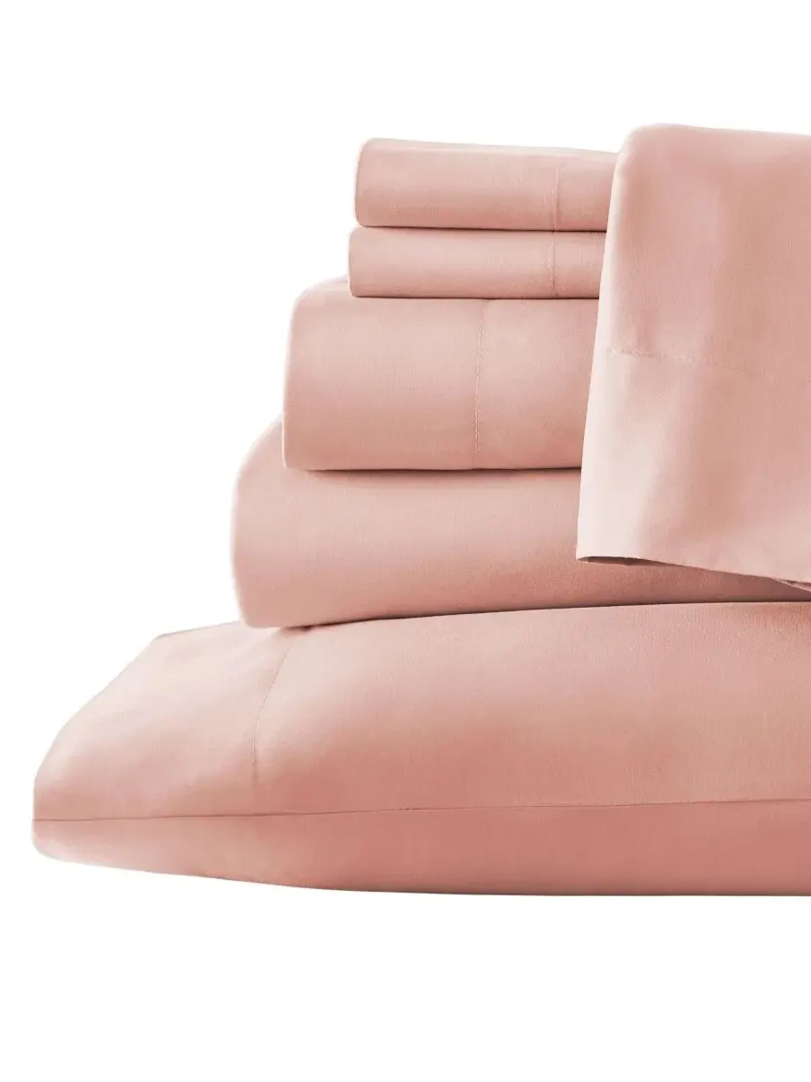 Комплект постельного белья King, микрофибра, без скольжения Southshore Fine Linens — оранжевый