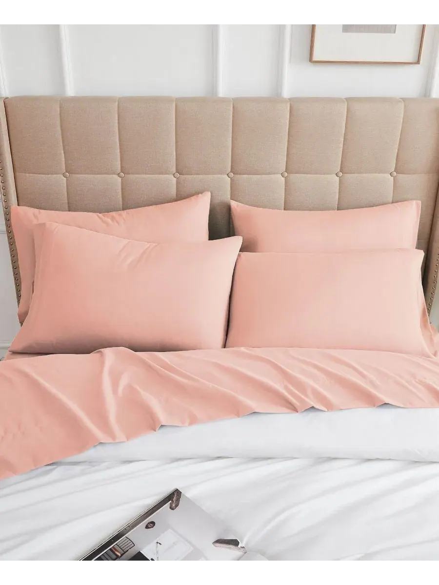 Комплект постельного белья King, микрофибра, без скольжения Southshore Fine Linens — изображение 3 из 5, персиковый