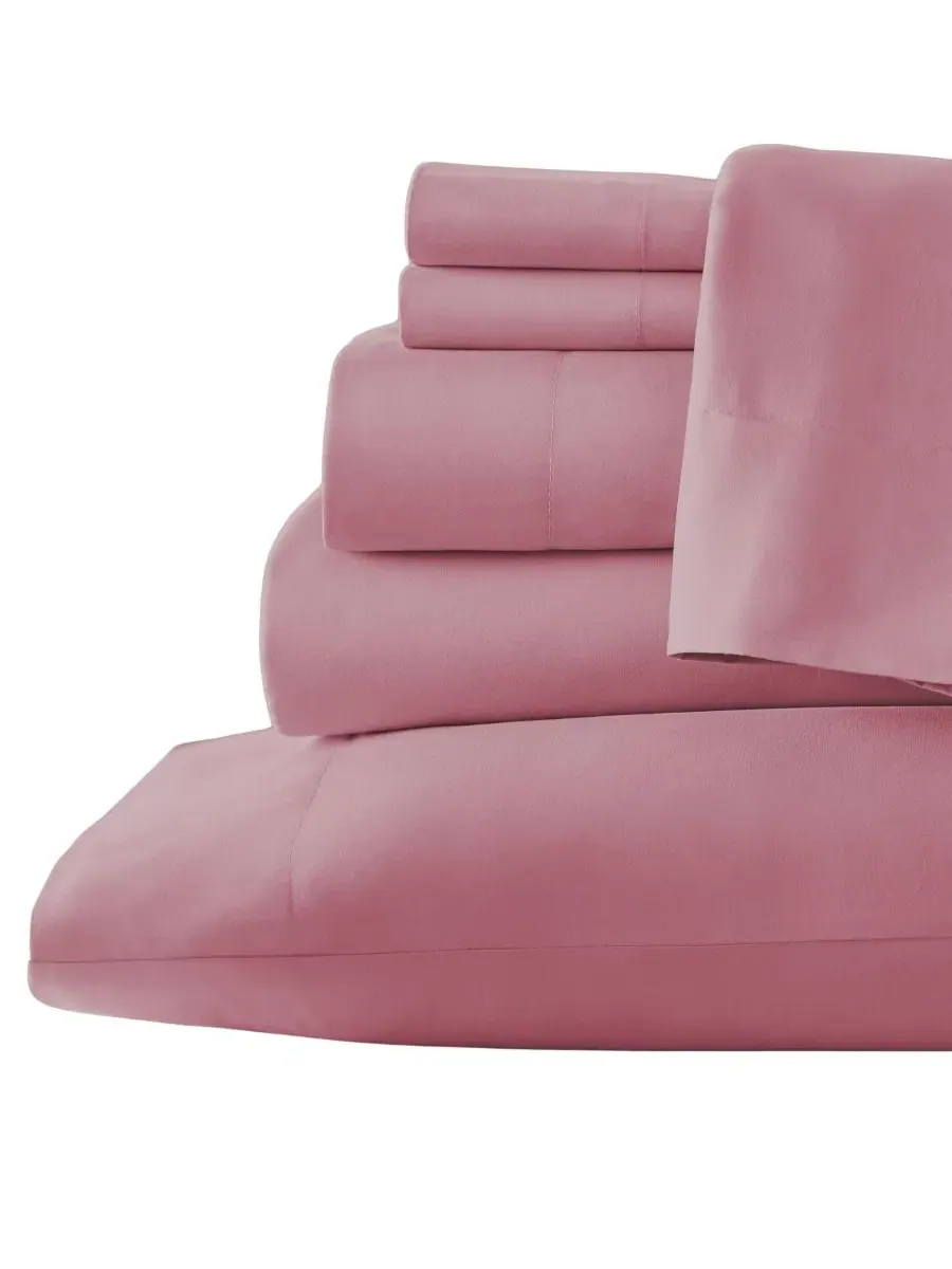 Комплект постельного белья из микрофибры 6 предметов, King Southshore Fine Linens — изображение 1 из 5, розовый
