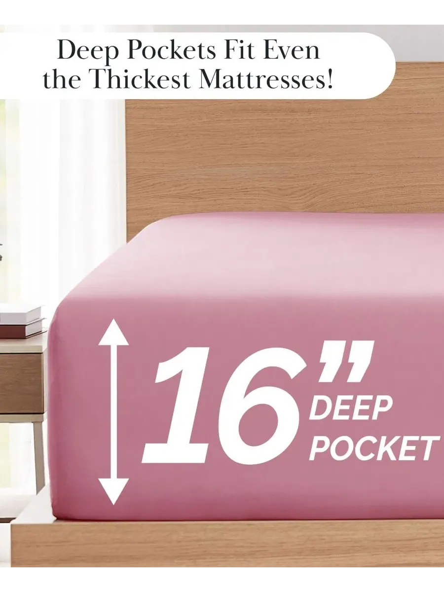 Комплект постельного белья из микрофибры 6 предметов, King Southshore Fine Linens — изображение 5 из 5, розовый