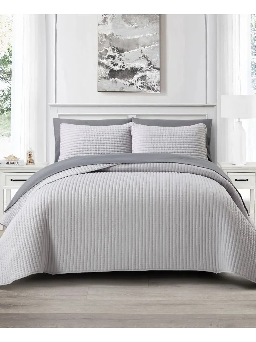 Стеганый комплект из 7 предметов Ayeli Textured Stratford Park — серый