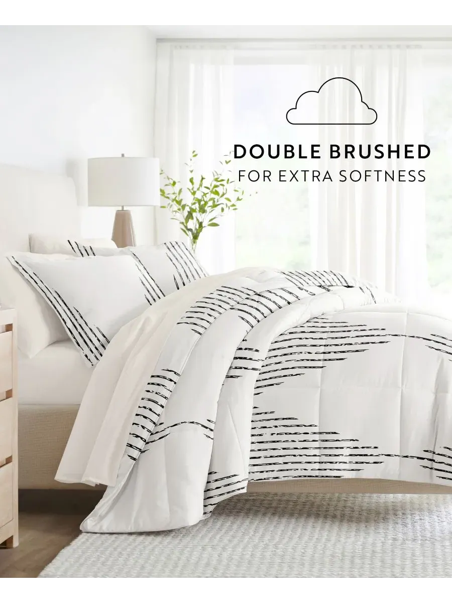 Комплект постельного белья 5 предметов с узором Diamond Stripe Gray ienjoy Home, Twin XL — изображение 7 из 8, серый