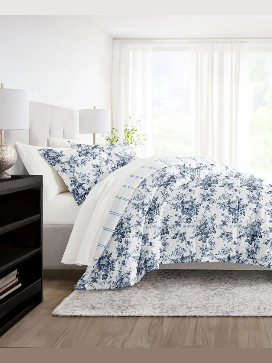 Комплект постельного белья 5 предметов с узором, Twin ienjoy Home — изображение 4 из 12, розовый