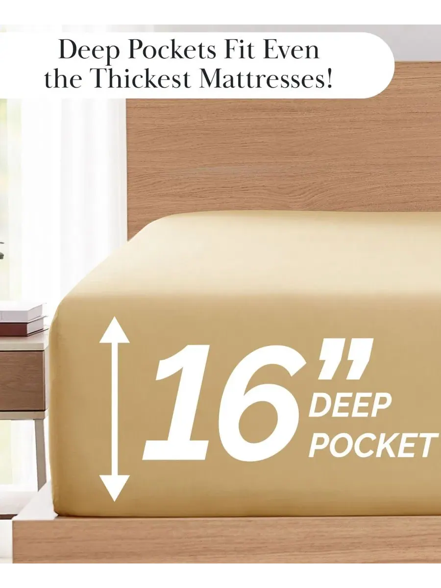 Комплект постельного белья из микрофибры, 4 предмета, Twin Southshore Fine Linens — изображение 5 из 5, бежевый