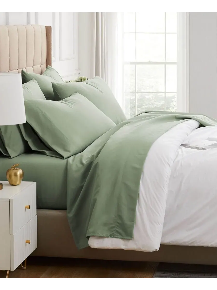 Комплект простыней на резинке, 4 предмета, Twin, микрофибра Southshore Fine Linens — изображение 2 из 5, темный зеленый