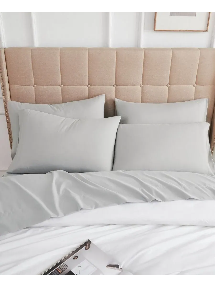 Комплект постельного белья из микрофибры, 4 предмета, Twin Southshore Fine Linens — изображение 3 из 5, светлый серый