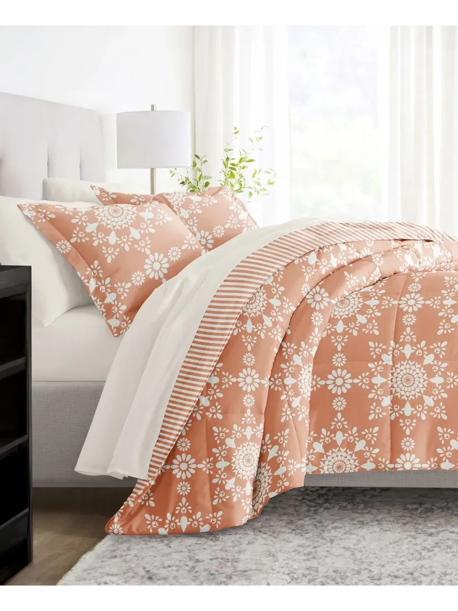 Комплект постельного белья с узором, 7 предметов, King ienjoy Home, Daisy Medallion Clay — изображение 3 из 11