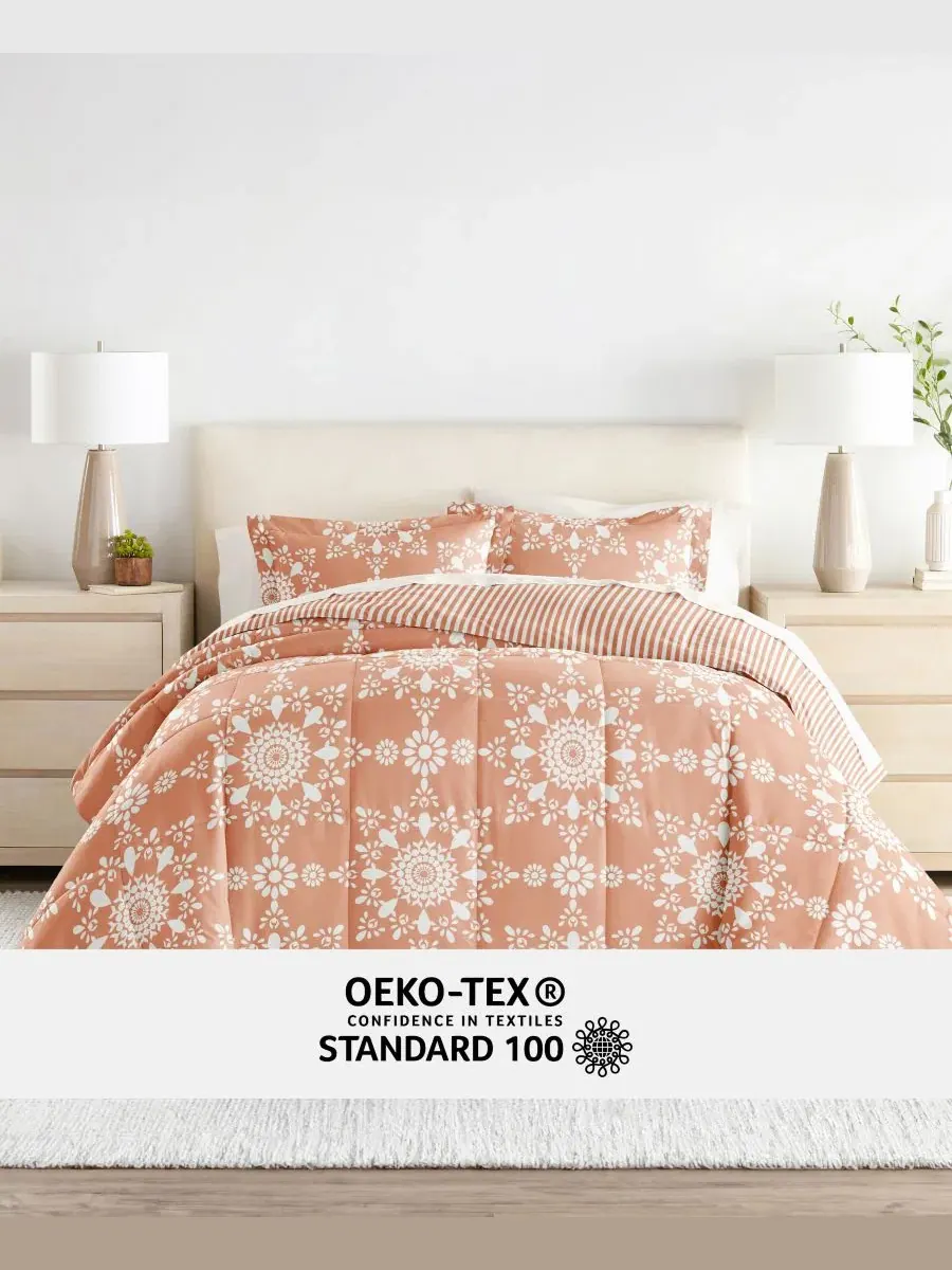 Комплект постельного белья с узором, 7 предметов, King ienjoy Home, Daisy Medallion Clay — изображение 9 из 11