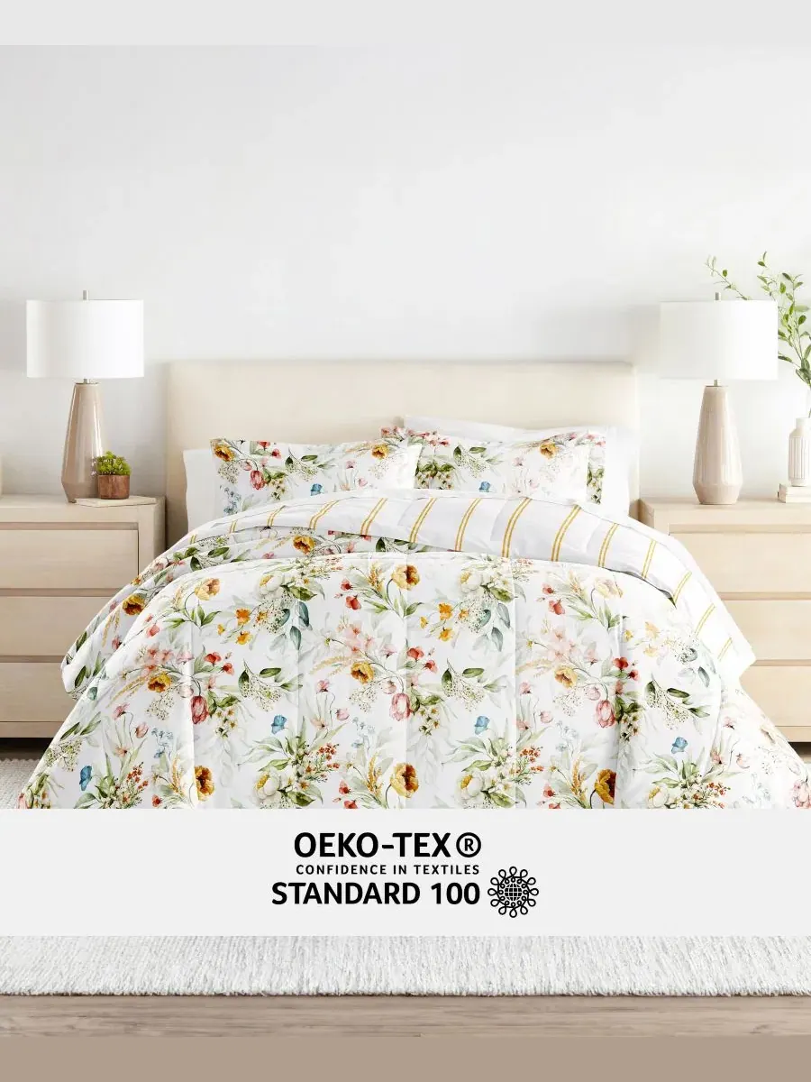 Комплект постельного белья 7 предметов King с принтом, Chintz Floral Stripe Clay ienjoy Home — изображение 9 из 11