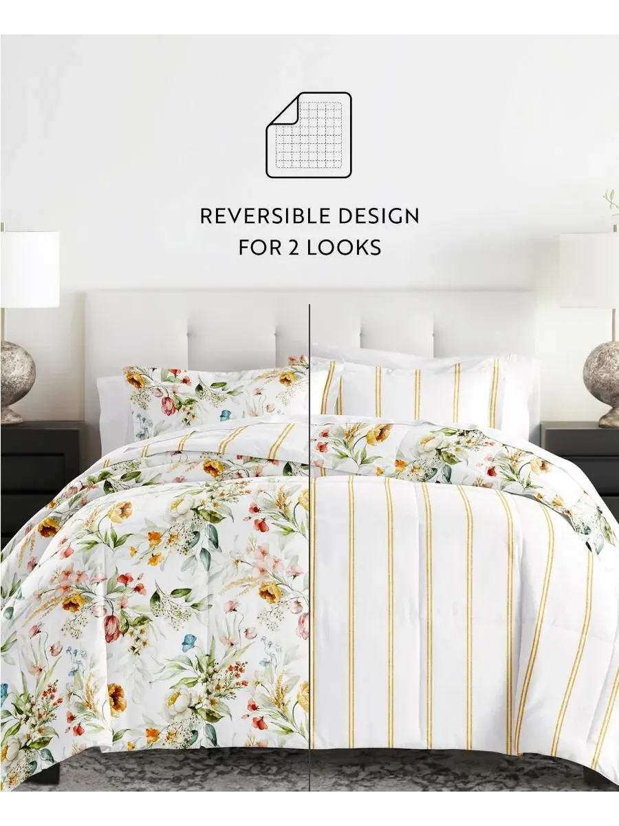 Комплект постельного белья 7 предметов King с принтом, Chintz Floral Stripe Clay ienjoy Home — изображение 10 из 11