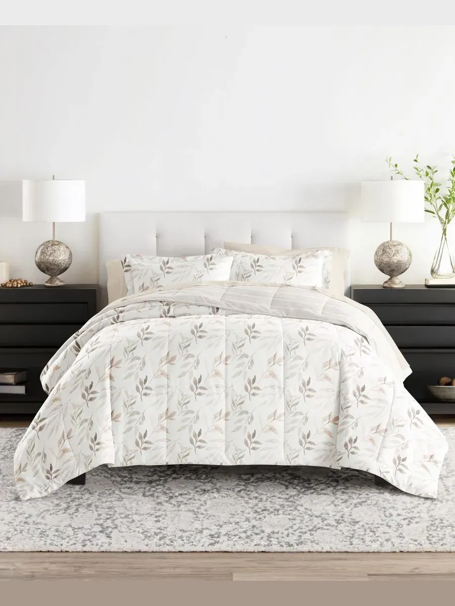 Комплект постельного белья с узором, 7 предметов, King ienjoy Home — изображение 1 из 11, слоновая кость