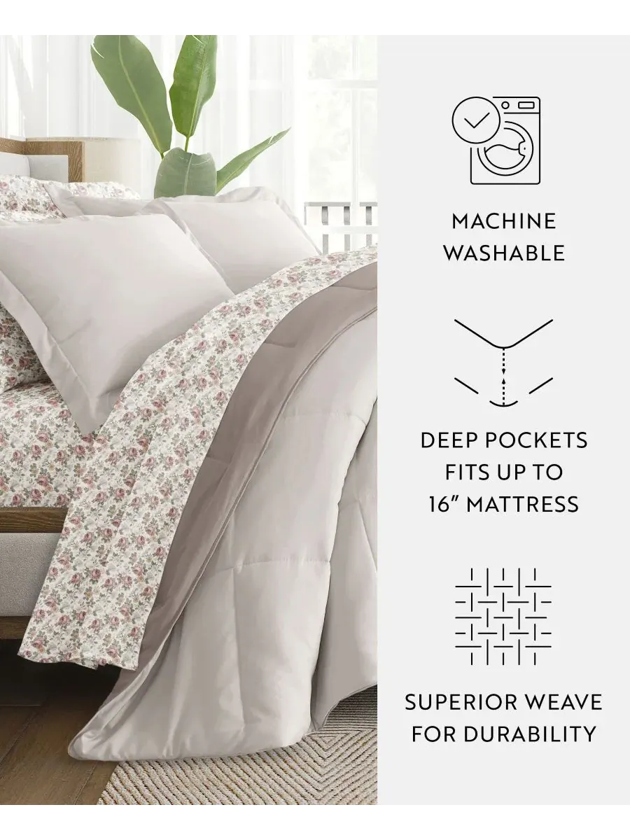 Комплект постельного белья 7 предметов Reversible Pattern, Full ienjoy Home — изображение 6 из 10, коричневый