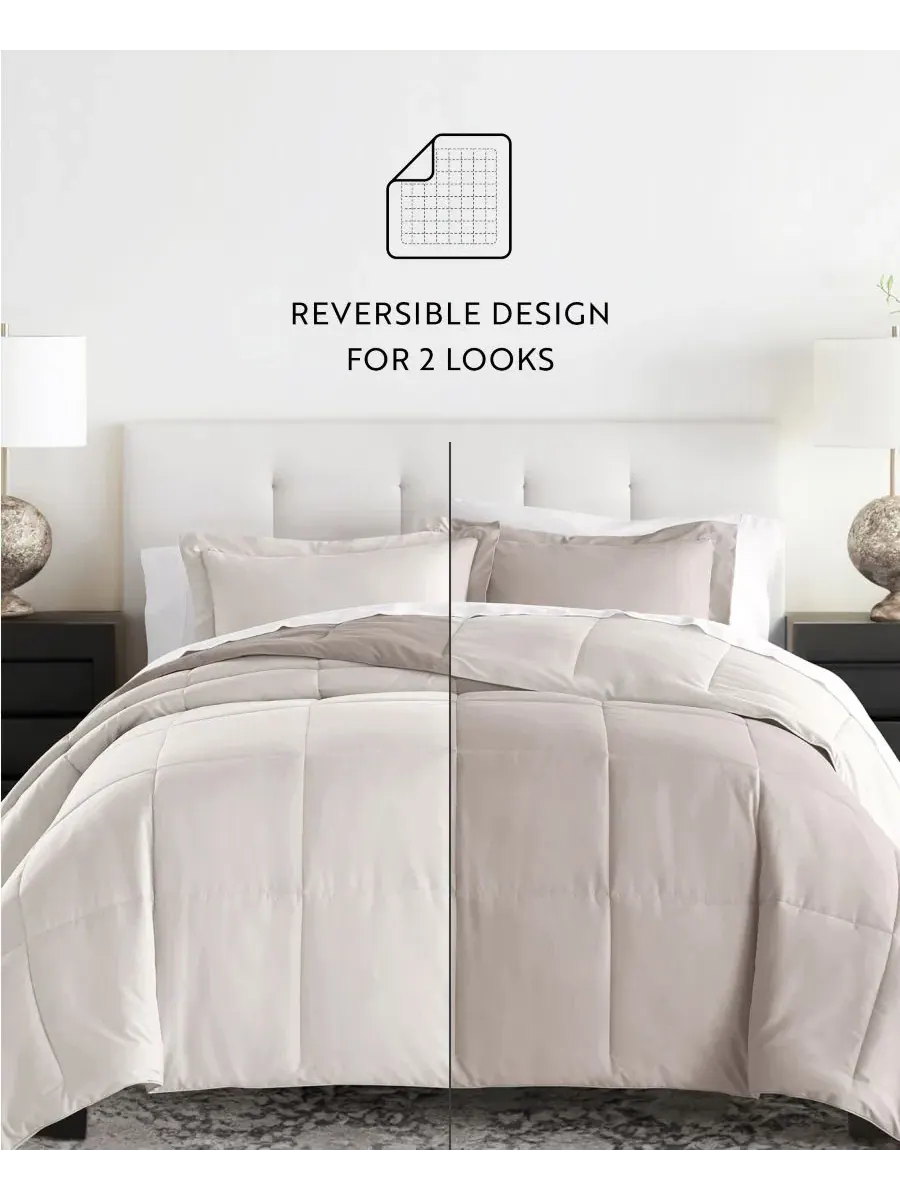Комплект постельного белья 7 предметов Reversible Pattern, Full ienjoy Home — изображение 10 из 10, коричневый