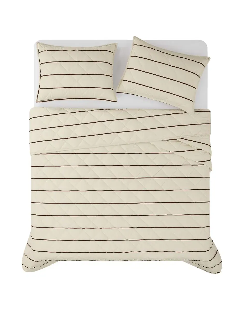 Комплект стеганого покрывала Hayward Stripe, 3 предмета, King Brooklyn Loom — изображение 3 из 5
