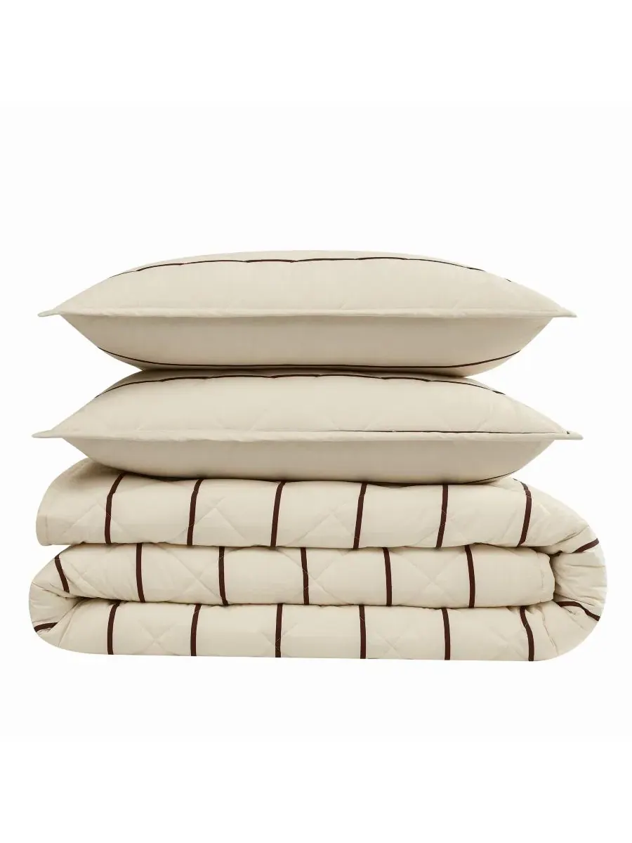 Комплект стеганого покрывала Hayward Stripe, 3 предмета, King Brooklyn Loom — изображение 4 из 5