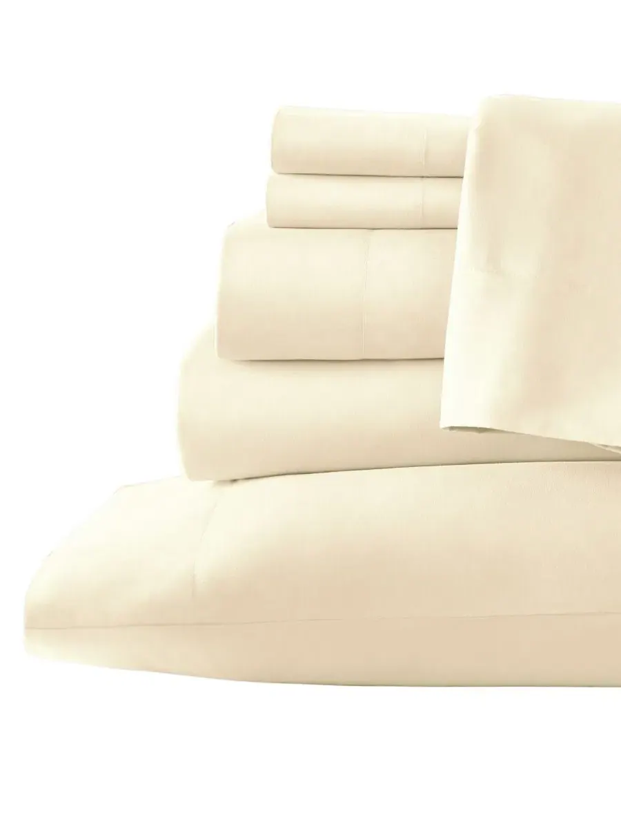 Комплект постельного белья из 6 предметов, California King, No-Slip Ultra Soft Deep Pocket — изображение 1 из 4, бежевый