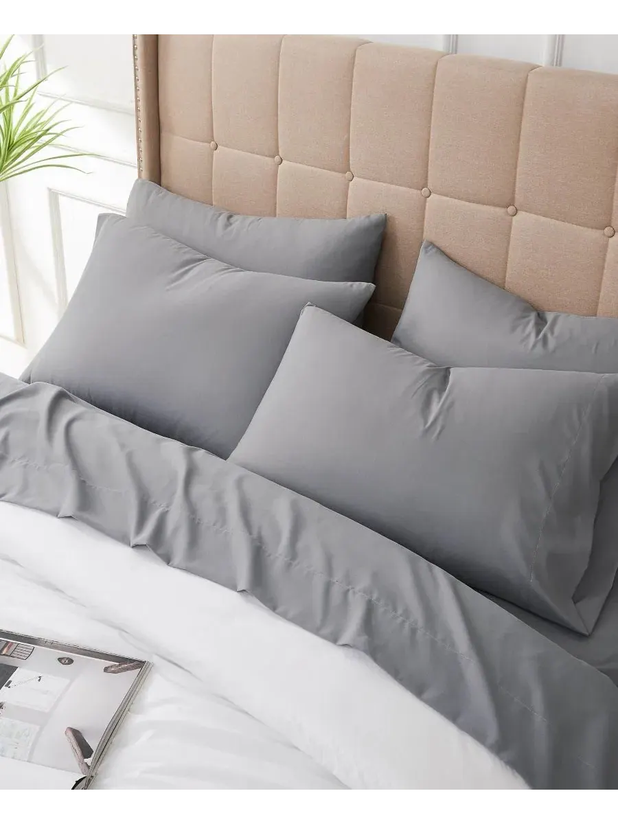 Комплект постельного белья из микрофибры, 6 предметов, California King Southshore Fine Linens — изображение 3 из 5, серый