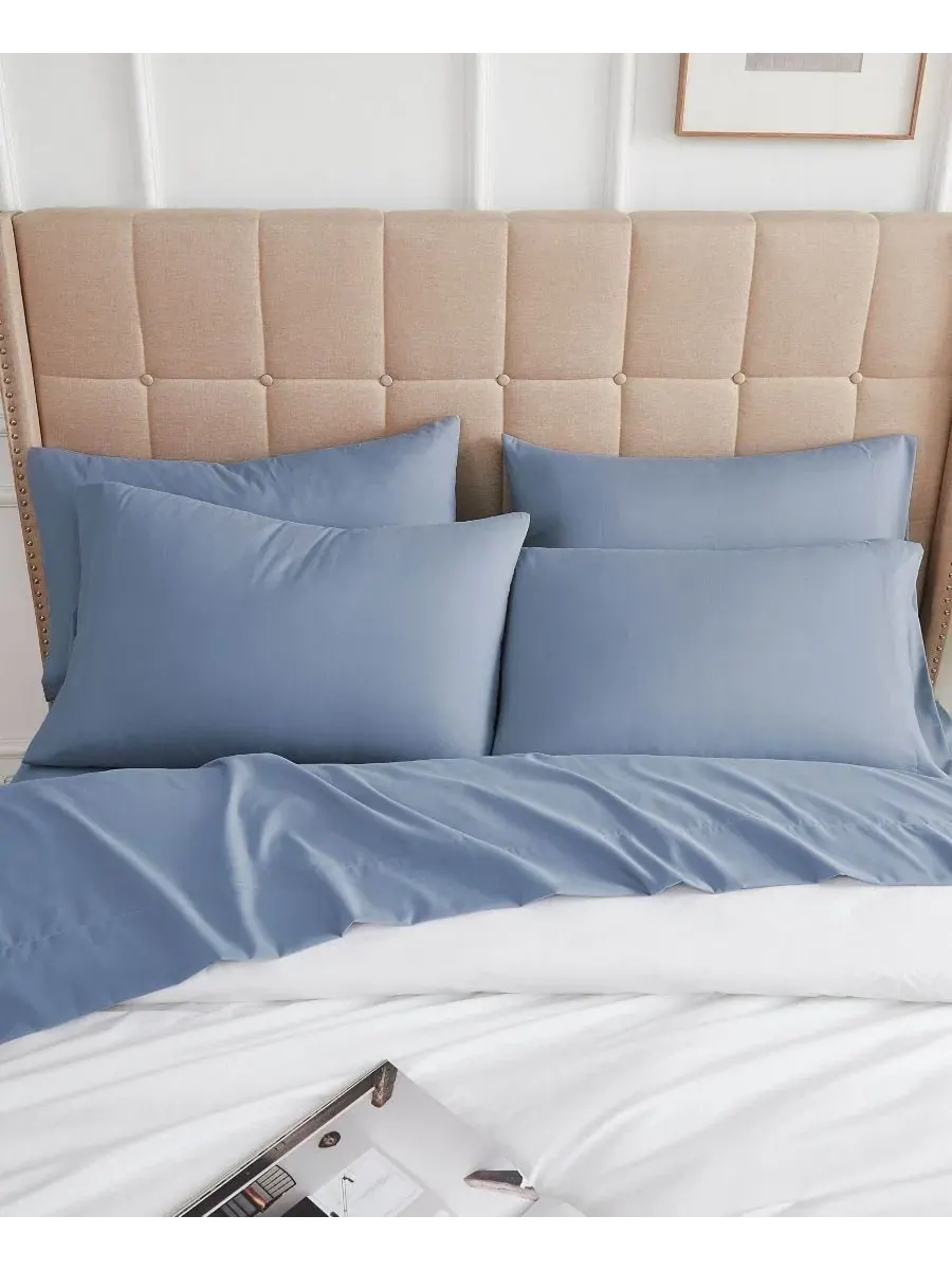 Комплект постельного белья из микрофибры, 6 предметов, California King Southshore Fine Linens — изображение 3 из 5, синий