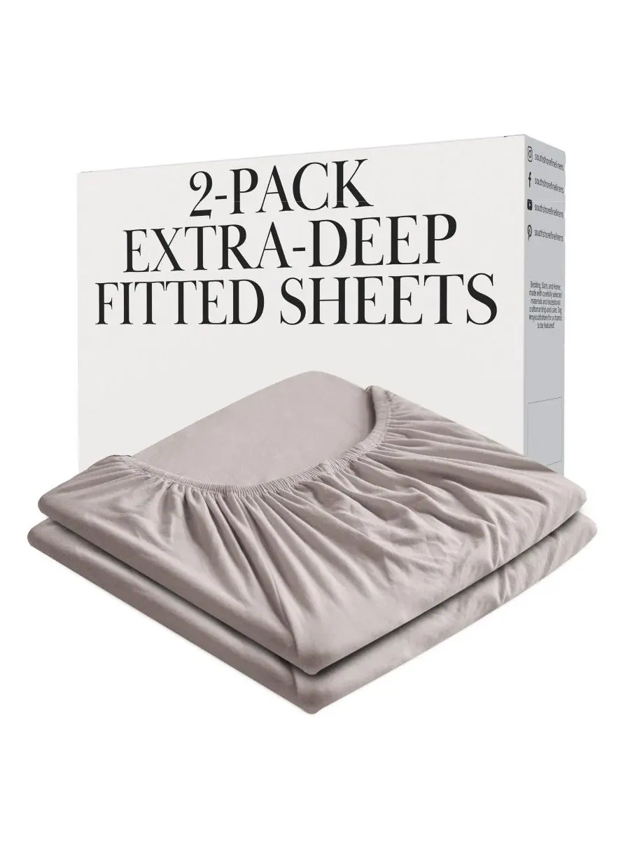Простыня на резинке с глубоким карманом 21", 2 шт., California King Southshore Fine Linens — изображение 4 из 4, кость