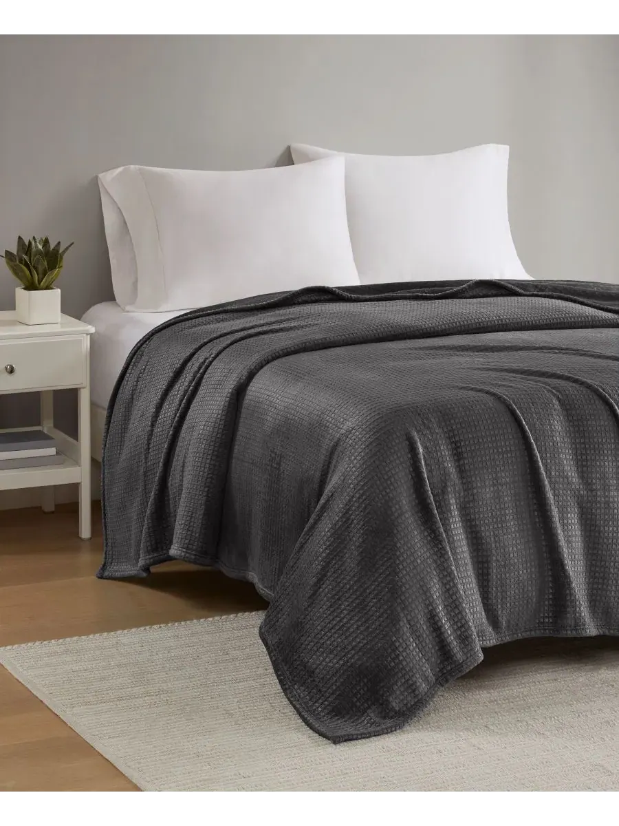 Плед плюшевый вафельный Twin Premier Comfort — изображение 2 из 4, черный