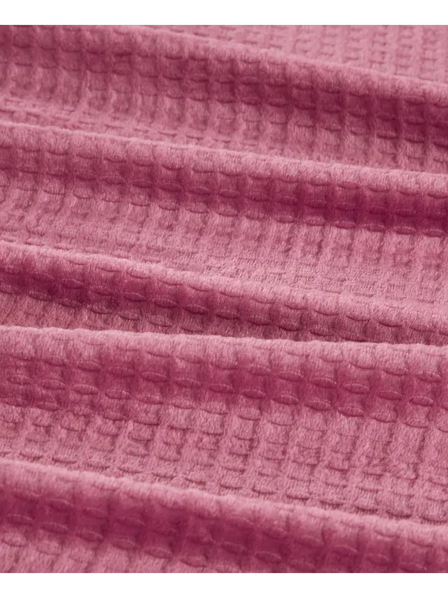 Плед из плюша с вафельной текстурой, Twin Premier Comfort — изображение 3 из 4, розовый