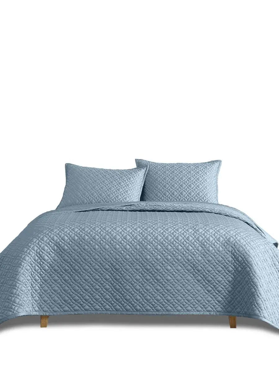 Комплект покрывал 3 предмета Noble Reversible, King Riverbrook Home — изображение 2 из 5, синий