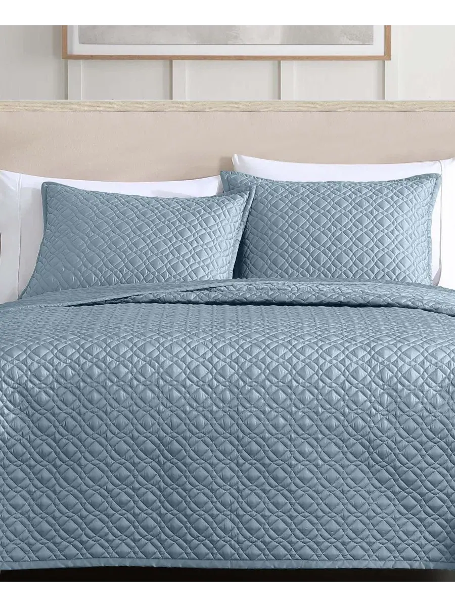 Комплект покрывал 3 предмета Noble Reversible, King Riverbrook Home — изображение 4 из 5, синий
