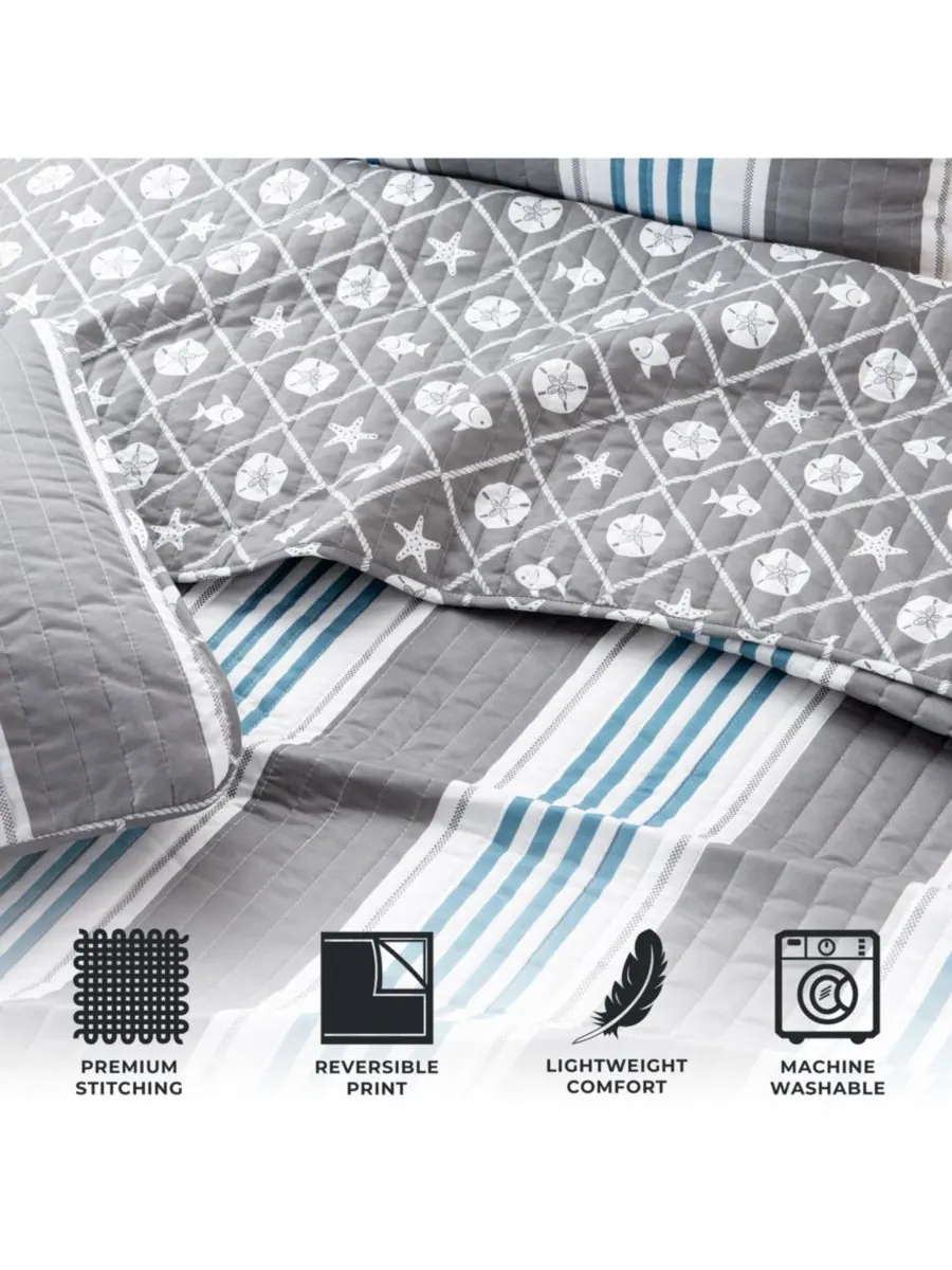 Комплект постельного белья из микрофибры Coastal с наволочками Linery & Co — изображение 4 из 6, прибрежный