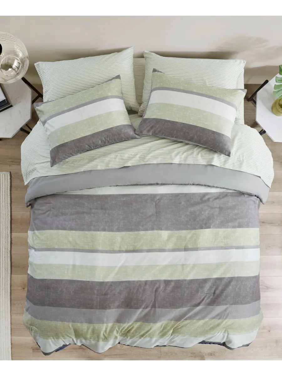 Комплект постельного белья Jaxon Wide Stripe из 7 предметов, размер Queen Madison Park Essentials — изображение 3 из 9